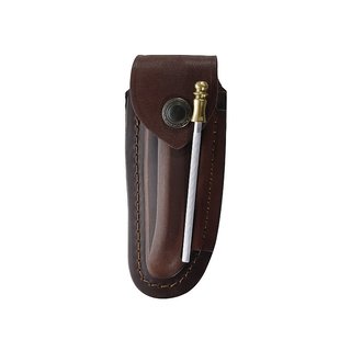 Braunes Leder-Etui, fr Laguiole-Messer mit 12 cm Heftlnge,, lngs und quer tragbar, inkl. Wetzstahl 10 cm